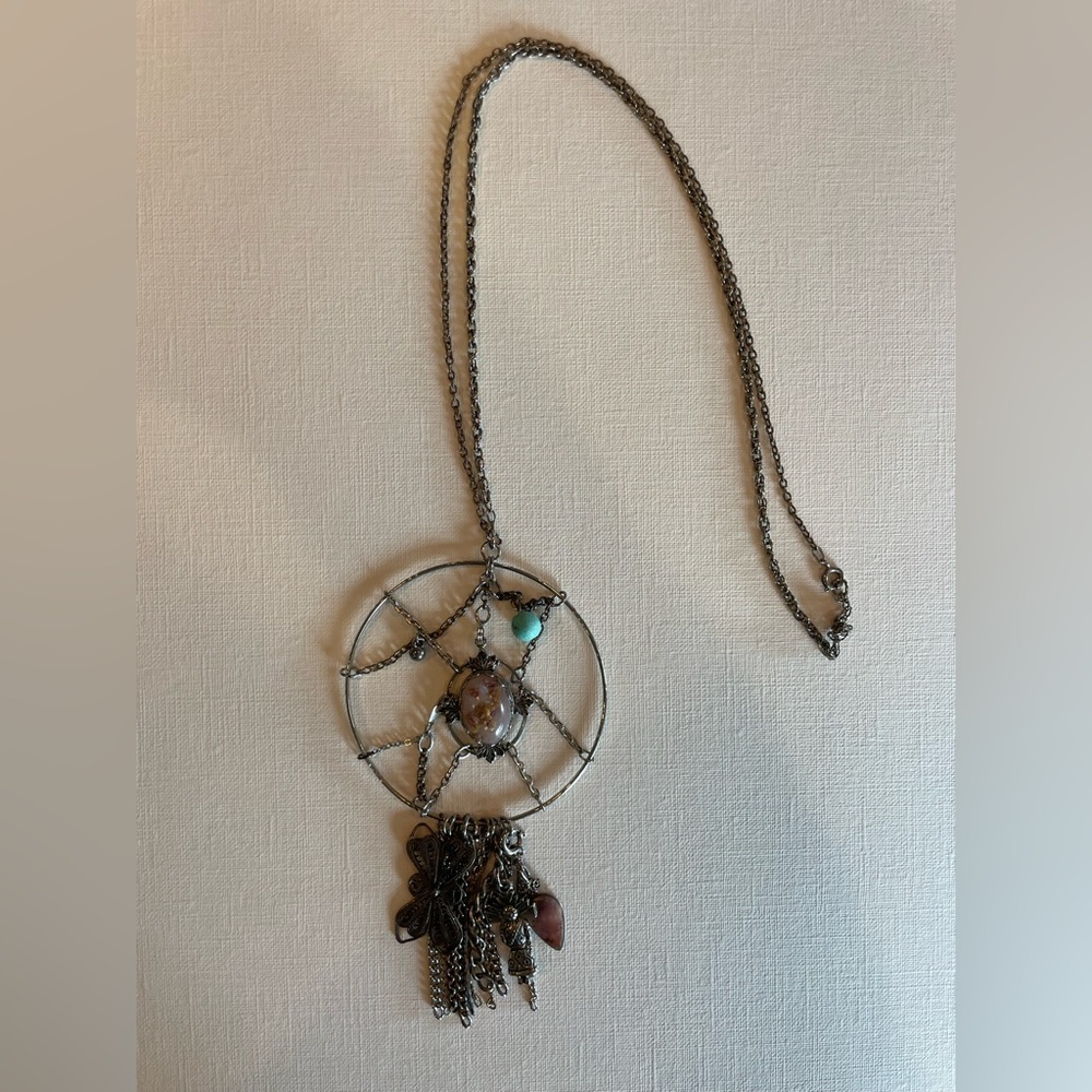 Handmade by bend Oregon artist Dreamcatcher necklace